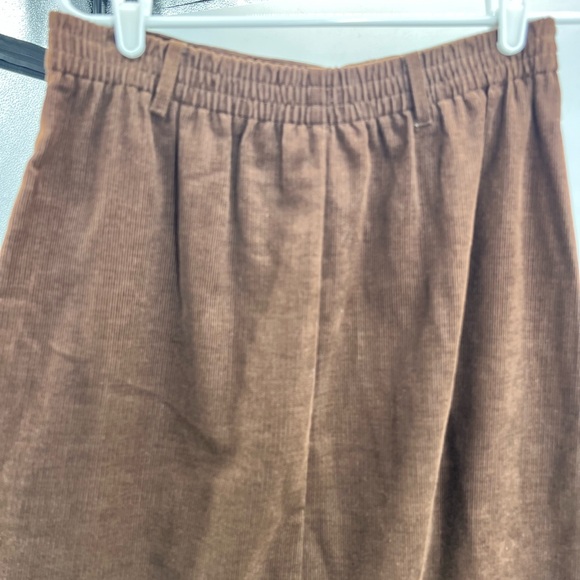 Haggar Casuals 12 vintage brown corduroy midi skirt casual neutral retro - Picture 3 of 7